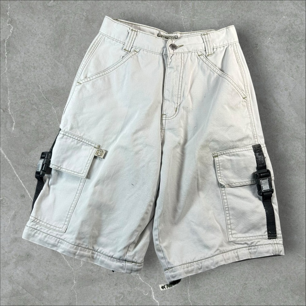 Vintage Macgear Cargo Shorts Boy 14 Tan Utility Rave Baggy Wide Leg Mallgoth Emo